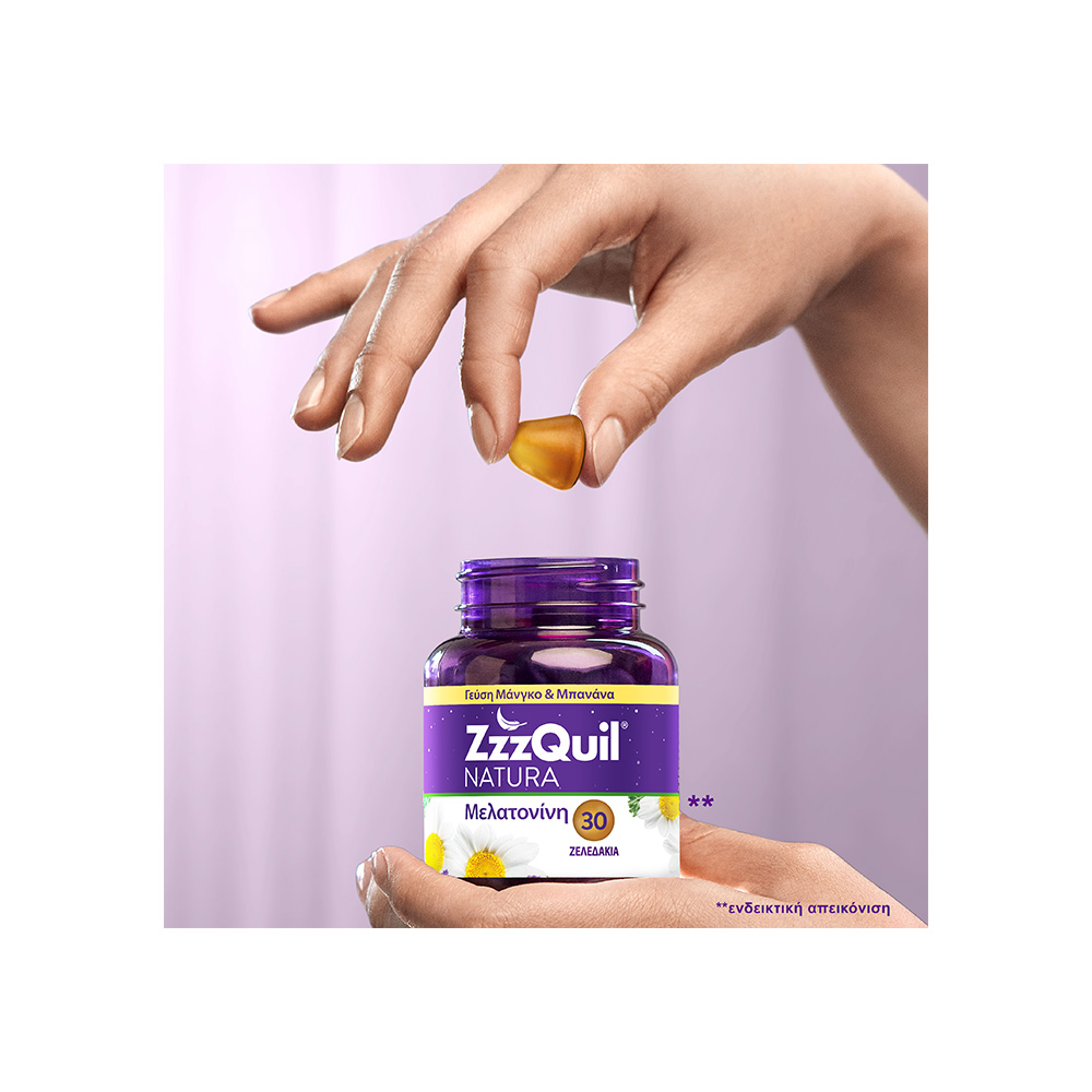 ZzzQuil Natura Συμπλήρωμα Διατροφής με Μελατονίνη και γεύση Μάνγκο Μπανάνα, 30 ζελεδάκια